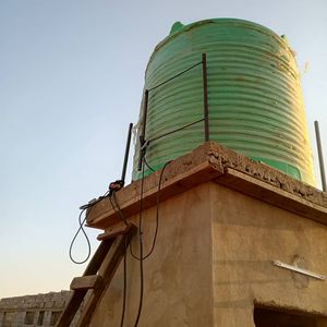 The new water tower provides fresh water for the 400 pupils.