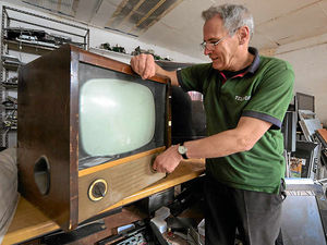 Supporting image for story: Derek stays tuned into the past with passion for old TVs