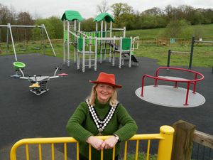 Llandrindod Wells's Mayor at the time Councillor Marcia Morgan at the official opening of the park