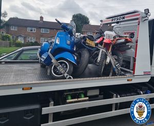 The bikes were discovered during a search by officers. Photo: West Midlands Police