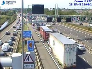 Supporting image for story: Long M6 and M5 delays after Black Country lorry crash