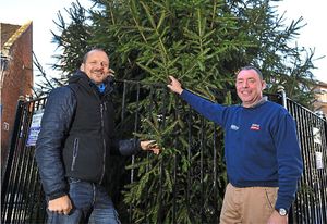 Adrian Bloor from AJB Contracting LTD and Tony Wright from Hales Sawmills who are sponsoring the Christmas lights in Market Drayton
