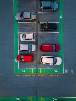 Single bays are something of a luxury for riders in car parks.