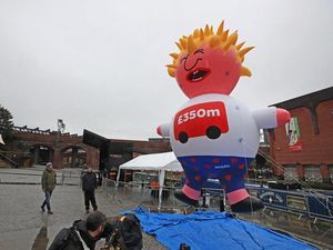 Supporting image for story: Johnson blimp unveiled for protest at Tory conference