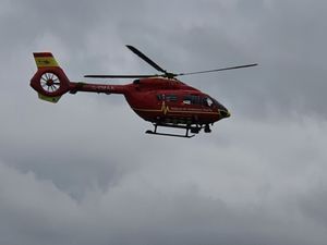 An air ambulance landed in Oakengates this morning