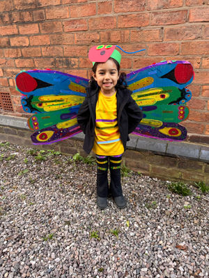 Young Layla looked amazing in her homemade Hungry Caterpillar outfit. She's ready to soar above the competition with those wings!