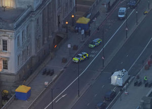 The scene on London Bridge in central London. Credit: Yui Mok/PA Wire