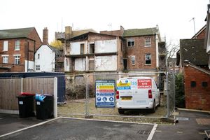 The back of The Royal Victoria Hotel where work had been getting under way