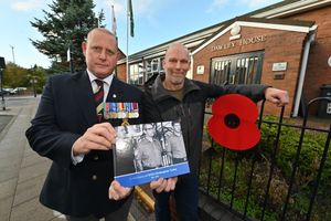 Andy (left) and Chris Turley outside the new Christopher Turley Armed Forces Hub that is named after their father