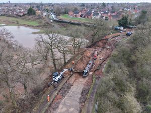 Aerial images showing the challenging access to the breach site location where the ‘Spider’ carried out excavation and creation of the ramp.