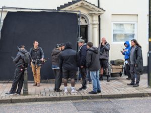 A similar production crew could be seen on Highgate Common, near Swindon