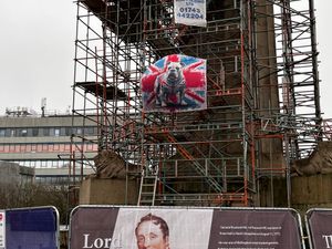 The British bulldog flag on the Lord Hill column in Shrewsbury