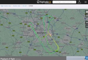 Screengrab taken from the FlightRadar 24 website of the flight path of Flight CWYO2G. 