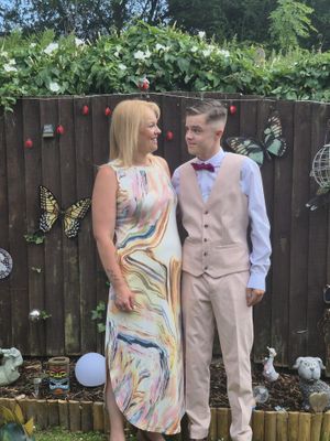Becks with her son ready for his prom