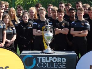 Supporting image for story: Champion day for students as Wolves takes trophy to Telford College 