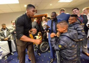 Eight-year-old Maleek Leon takes on Anthony Joshua