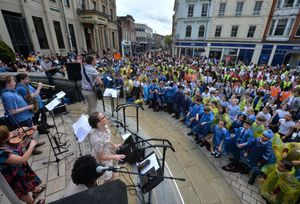 The singalong packed Queen Square