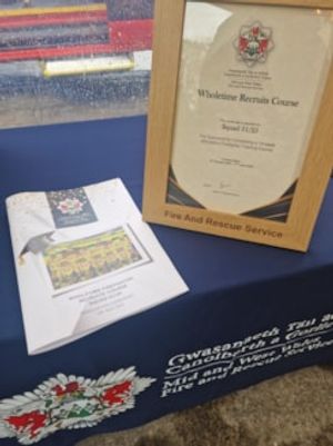 Each new Wholetime Firefighter was presented with a framed certificate by Chief Fire Officer Thomas to recognise their successful completion of the fourteen-week Wholetime Firefighter Training Course