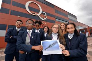 Pupils and staff at Q3 Academy Langley, in Moat Road, Langley, Oldbury. pictured before the lockdown