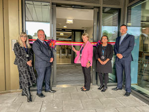 Executive Leadership Team at South Staffordshire College outside new Tamworth College