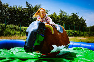 Brooklyn Hammond, 5, and her family from Woodside visited Dawley Day