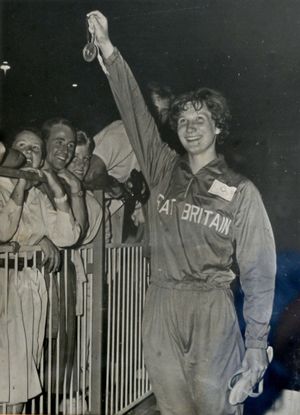 Anita celebrates her Olympic gold medal triumph in Rome in 1960