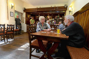 Club steward Gaye Pope with member John Hearn