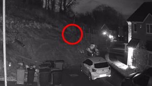 A landslip at Haden Cross Drive, in Cradley Heath.