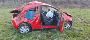 The car in the middle of the field in Hanwood (Alan Dodd)