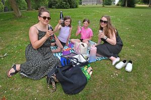 Sandwell folk enjoy Dartmouth park during the hot weather. Leanne, Lily, Scarlett and Lucy enjoy a picnic