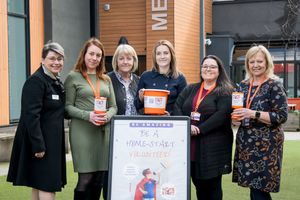 from left: Sonia Roberts, Shropshire Community Foundation; Fee Edwards, Home-Start; Val Hardy and Emily Myatt, McPhillips; Amy Moss and Vikki Thomas, Home-Start 