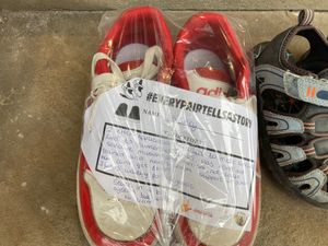 Shoes at the Every Pair Tells a Story protest at Dudley Council House. Picture Martyn Smith/LDRS free for LDRS use
