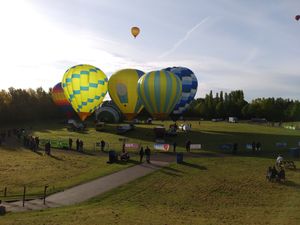 Supporting image for story: Things are looking up: Hot air balloons take to the skies over Telford for festival weekend