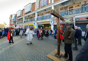 The new Good Friday festival will start at the end of the Walking the Way of the Cross pictured in 2022