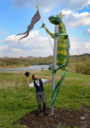 The sculpture installed at the nature reserve