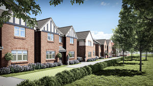 A CGI of some of the homes to be built in Streethay, Lichfield, by Miller Homes