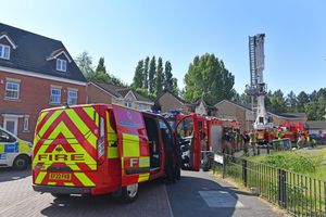 Fire crews and police officers had remained at the scene, which was cordoned off