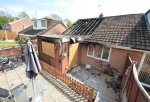 DUDLEY PIC MNA PIC DAVID HAMILTON PIC EXPRESS AND STAR 21/4/22 Damage to properties, following a fire at Sandhurst Road, Kingswinford..