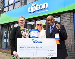 Tipton & Coseley Charitable Foundation trustee Erroll Blackwood with Emma Wright (left) and Emma Harewood, both from Acorns’ partnership fundraising team