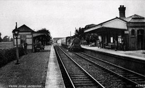 Tern Hill railway station. Tern Hill station. Trains. Locomotives. Steam trains. Platform. Railways. Railway stations.
Picture: Jim Ball, from Telford. (via David Trumper).
Library code: Tern Hill nostalgia 2001.