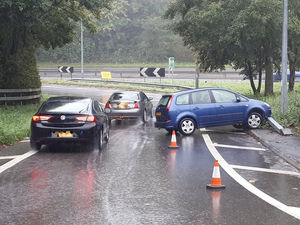 Supporting image for story: Nobody hurt in wet weather crash on A442 slip road