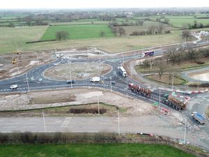 Supporting image for story: New photos show progress at Oswestry A5 roundabout set to be finished next month