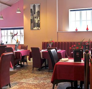 Seeing red – inside there is bold and bright decor