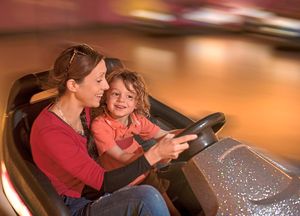 In the driver’s seat – dodgems at Milky Way
