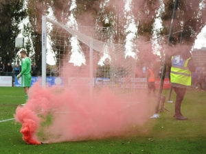 Supporting image for story: Investigation launched after flare hits supporter at Stourbridge v Halesowen match
