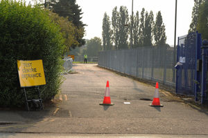 It's all quiet at the Covid test centre at Darlaston Community Recreation Centre
