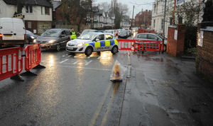 Police at the scene in Newhampton Road East on Thursday morning