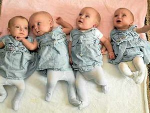 Supporting image for story: Shropshire quads ready for christening