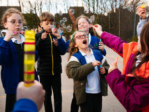 Supporting image for story: Pupils mark start of World Autism Acceptance Week with playground bubbles