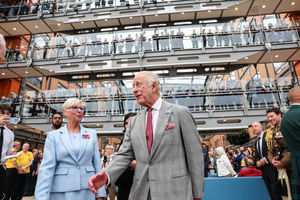 Staff, visitors and patients line the walkways to see King Charles III during his visit to officially open the new Midland Metropolitan University Hospital in Birmingham. Picture date: Wednesday September 3, 2025. PA Photo. Photo credit should read: Richard Pohle/The Times/PA Wire 